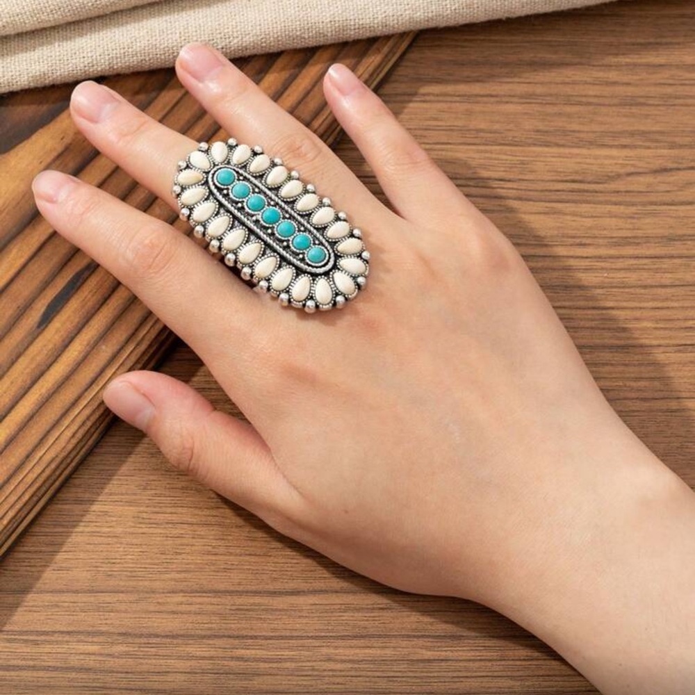 Bohemian Western Multi-Color Statement Rings - Picture 7 of 11